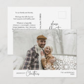 メリーChristmas Family Photo, Snow Flaks ポストカード (正面/裏面)