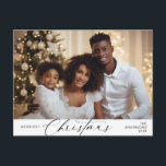 メリーChristmas Family Photo, Winter Happiness ポストカード<br><div class="desc">メリークリスマス。この祝家族の写真と季節の写真の居心地の良い幸せ冬と新年のはがき完全にカスタマイズされパーソナライズされたて、独自のグリーティングメッセージと。差出人住所を追加して簡単郵送。それはシンプル簡単だが居心地のモダン良いフェスティバルだ。これは、あなたの休日の願いを送信するのに最適なポストカードである。</div>