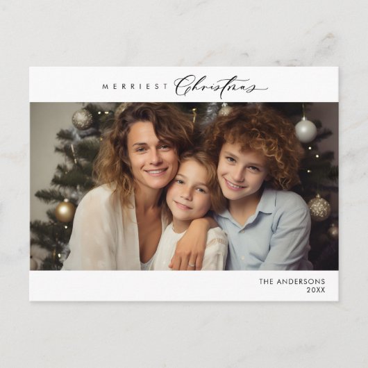 メリーChristmas Family Photo, Winter Happiness ポストカード (正面)