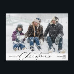メリーChristmas Family Photo, Winter Happiness ポストカード<br><div class="desc">メリークリスマス。この祝家族の写真と季節の写真の居心地の良い幸せ冬と新年のはがき完全にカスタマイズされパーソナライズされたて、独自のグリーティングメッセージと。差出人住所を追加して簡単郵送。それはシンプル簡単だが居心地のモダン良いフェスティバルだ。これは、あなたの休日の願いを送信するのに最適なポストカードである。</div>