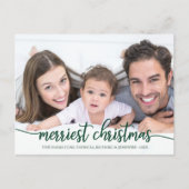 メリーChristmas Green Writhl Full Photo ポストカード (正面)