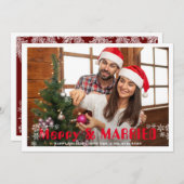 メリーChristmas Pine Snowflakes写真 シーズンカード (正面/裏面)