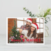 メリーChristmas Pine Snowflakes写真 シーズンカード (スタンド正面)