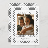 メリーChristmas Plaid Photo Card シーズンカード (正面/裏面)