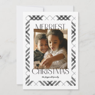 メリーChristmas Plaid Photo Card シーズンカード