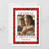 メリーChristmas Plaid Photo Card シーズンカード (正面)