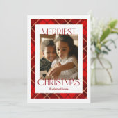 メリーChristmas Plaid Photo Card シーズンカード (スタンド正面)