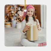 メリーChristmas Red Script 2枚フォト両面印刷 セラミックオーナメント (裏面)