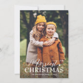 メリーChristmas Scriptシンプルスタイリッシュ 2枚の写真 シーズンカード (正面)