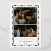 メリーChristmas Stamp family Photo 箔シーズンカード (裏面)