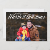 メリーChristmas White Script Overlay Photo シーズンカード (正面)
