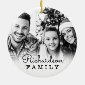 メリーChristmaskおもしろい赤い格子模様トナカイのマスクコービデ セラミックオーナメント (裏面)