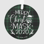 メリーChristMask 2020可愛いおもしろいCovid Green オーナメント (裏面)
