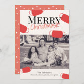 メリーChristmask Pattern Christmasフォトカード シーズンカード (正面/裏面)