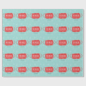 メリーChristmask Red Mask Pattern Blue Christmas ラッピングペーパー (フラット)