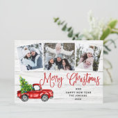 メリーChristmasRed Farm Truck 3写真 シーズンカード (スタンド正面)