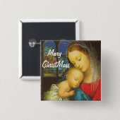 メリーChristMassボタン 缶バッジ (正面&裏面)