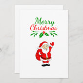メリーChristmass – サンタクロースかわいい シーズンカード (正面/裏面)