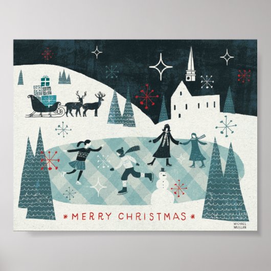メリーChristmastimeスケートで滑るシーン ポスター (正面)