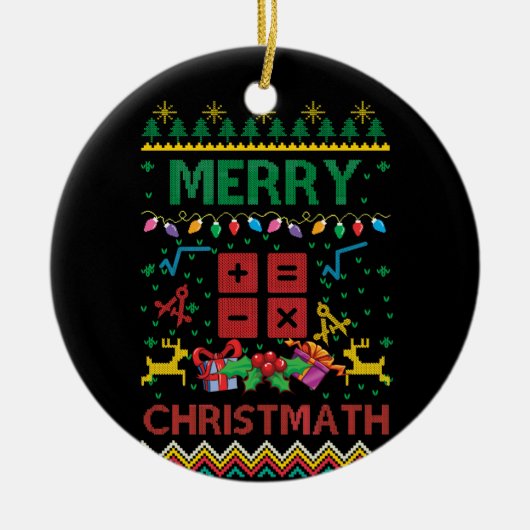 メリーChristmath Christmas Seater Math先生 セラミックオーナメント (正面)