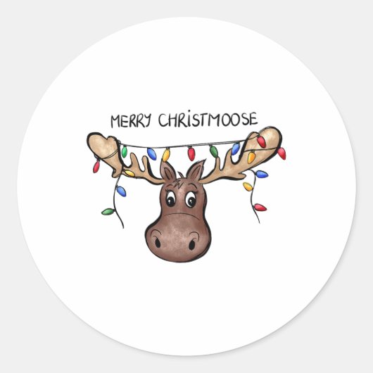 メリーChristmooseクリスマスムースクリスマスズラバーホリド ラウンドシール (正面)