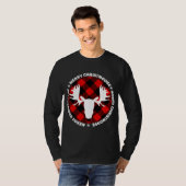メリーChristmoose Buffallo Plaid.ムースおもしろいキリ Tシャツ (正面フル)