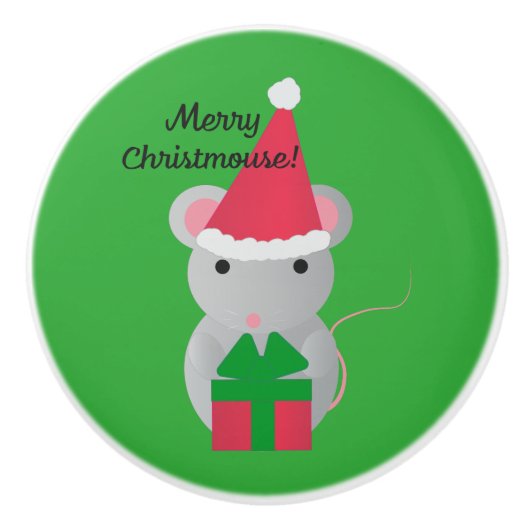 メリーChristmouseかわいいクリスマスマウス セラミックノブ (正面)