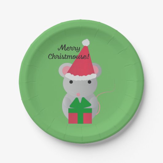 メリーChristmouseかわいいクリスマスマウス ペーパープレート (正面)