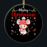 メリーChristmouse Christmas Mouse Santa Hat Family セラミックオーナメント<br><div class="desc">メリーChristmouse Christmas Mouse Santa Hat Family</div>