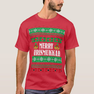 メリーChristmukkah醜いクリスマスパターン Tシャツ