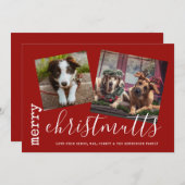 メリーChristMUTTS Dog Photo Pets シーズンカード (正面/裏面)