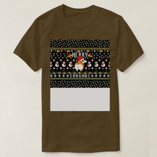 メリーCorgmas醜いクリスマスマスクChristmas Mask 2 Tシャツ (デザイン正面)