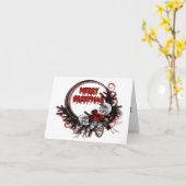 メリーCreepmasカスタマイズ可能なクリスマスカードゴシック カード (黄色い花)