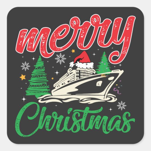 メリーCruisemas、家族のクリスマス・クルーズ・クルー スクエアシール (正面)