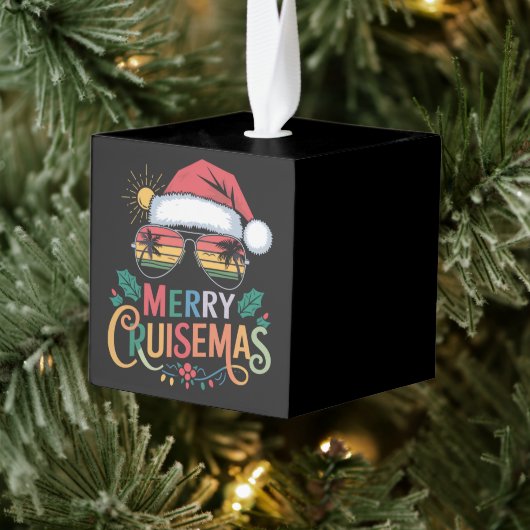 メリーCruisemas 2024クリスマスサンタトナカイ キューブオーナメント (ツリー)