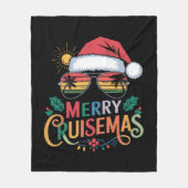 メリーCruisemas 2024クリスマスサンタトナカイ フリースブランケット (正面)