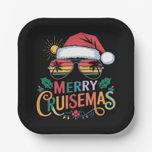 メリーCruisemas 2024クリスマスサンタトナカイ ペーパープレート (正面)