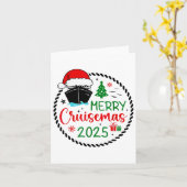 メリーCruisemas Santa Hat Cruise Ship Christmas Cr カード (黄色い花)