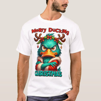 メリーDuking Christmas – 皮肉っぽい不機嫌なDuck Ch Tシャツ