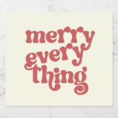 メリーEvery Thingタイポグラフィホリデイ スパークリングワインラベル (シングルラベル)