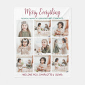 メリーEveryone 9 Photo Christmas フリースブランケット (正面)