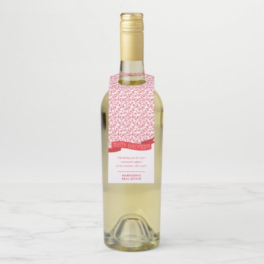 メリーEVERYTHINGモダン BANNER FOOD pattern red ボトルネックタグ (ボトル)