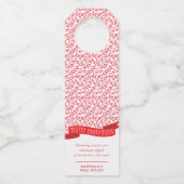 メリーEVERYTHINGモダン BANNER FOOD pattern red ボトルネックタグ (正面)