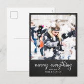 メリーEverything Chalkboardスクリプト休日の写真 シーズンポストカード (正面/裏面)