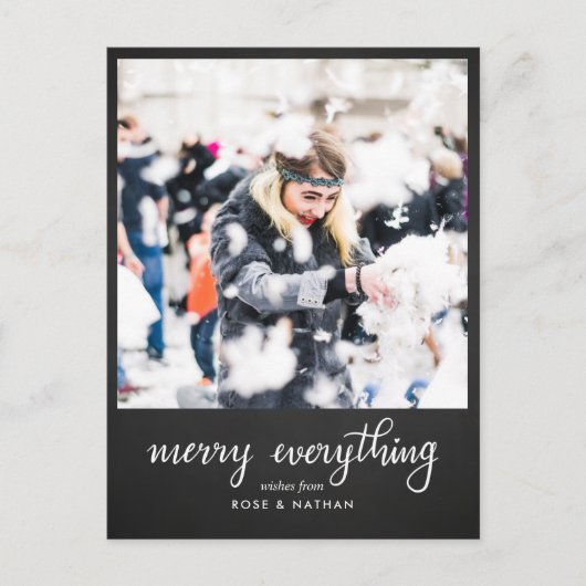 メリーEverything Chalkboardスクリプト休日の写真 シーズンポストカード (正面)