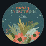 メリーEverything Christmas Folids Holiday Gift ラウンドシール<br><div class="desc">これらのシールは素晴らしあなたのあいさつにパーソナライズされたtouchを追加する方法である。デザインの右側カスタムにある[このデザインテンプレートを編集する]ボックスを使用するか、または青いクリック[文字を編集する]ボタンを使用してデザインの配置、フォントと色の変更、およびこの項目に追加の情報を追加して、このに用語を追加する。</div>