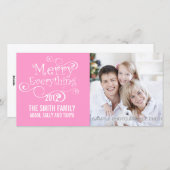 メリーEVERYTHING CHRISTMAS PHOTO CARDピンク シーズンカード (正面/裏面)