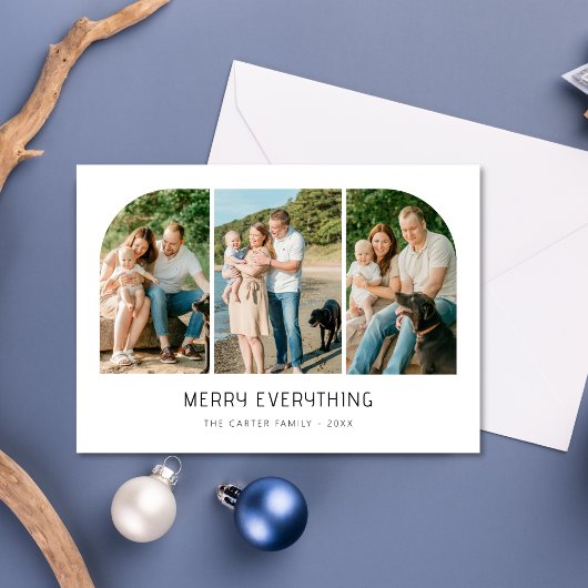 メリーEverything Coastal 3フォトファミリークリスマス シーズンカード