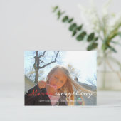 メリーEverything Holidayフォトクリスマスレッドホワイト シーズンポストカード (スタンド正面)