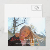 メリーEverything Holidayフォトクリスマスレッドホワイト シーズンポストカード (正面/裏面)